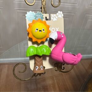 Colorful Pet Toy Set - Flamingo, Sun, and Palm Tree